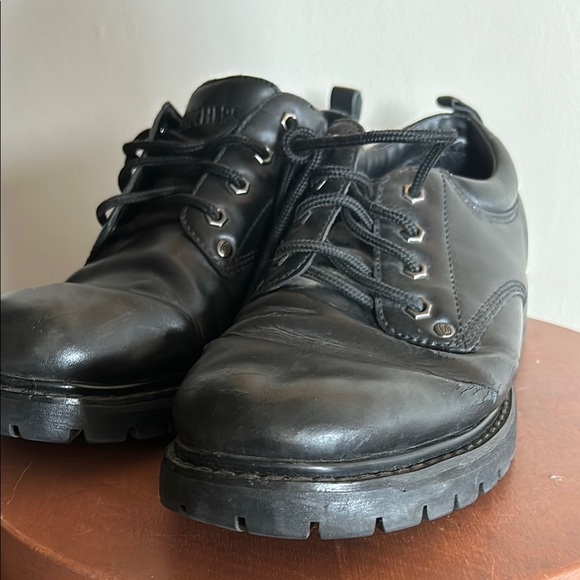 Skechers Black Leather Oxfords Classic Design - Picture 6 of 9